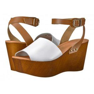 Seychelles Forward Wedge Heel (white leather)